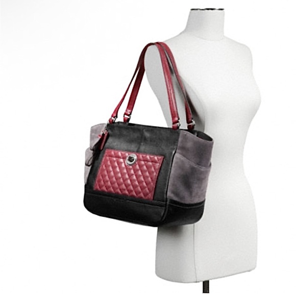 Coach PARK QUILTED COLOR BLOCK CARRIE F24693 Leather Suede - Picture 1 of 17